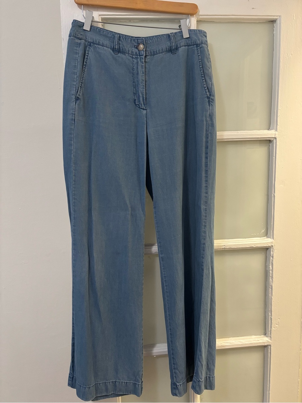 J Crew Carolina flare chambray pant - Picture 2 of 4